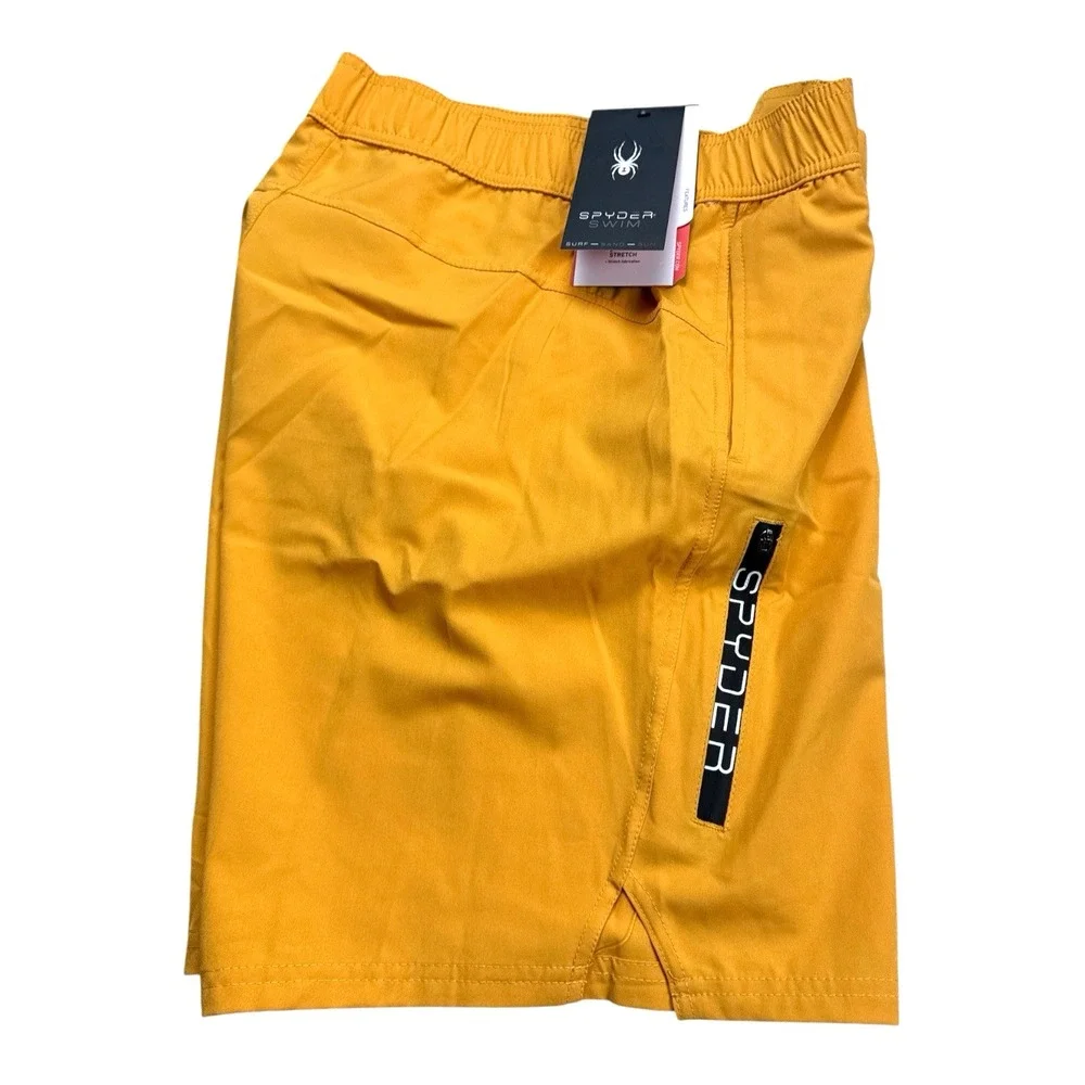 Spyder Swim Mens Medium Yellow Board Shorts Swim Trunks 9